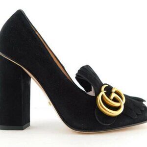 Gucci  Fringe  Black  Suede Shoe